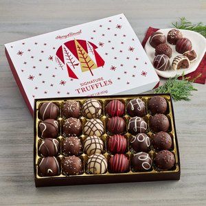 Harry & David Signature Chocolate Truffles, Holiday Box, 1lb